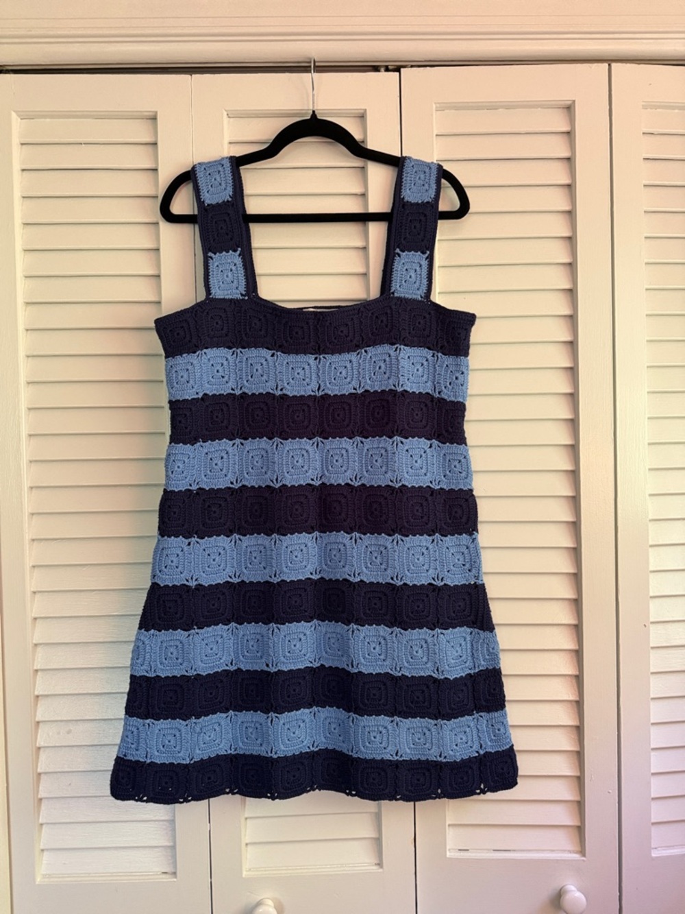 Tuckernuck Blue and Navy Crochet Mini Dress